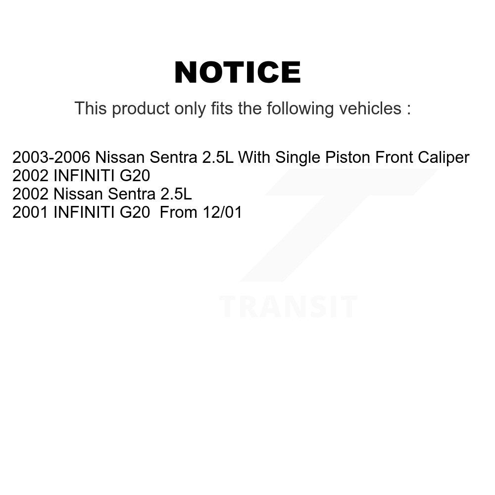 Kit de disques de frein à disque arrière et plaquettes semi-métalliques pour Nissan Sentra INFINITI G2