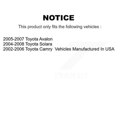 Kit de rotors de frein à disque arrière et plaquettes semi-métalliques pour Toyota Camry Solara Avalo