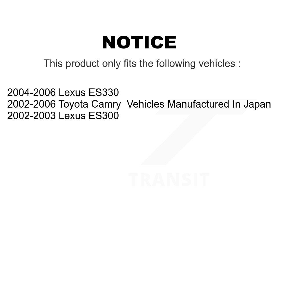 Rotor de frein à disque arrière et Kit de plaquettes semi-métalliques pour Toyota Camry Lexus ES330 ES30
