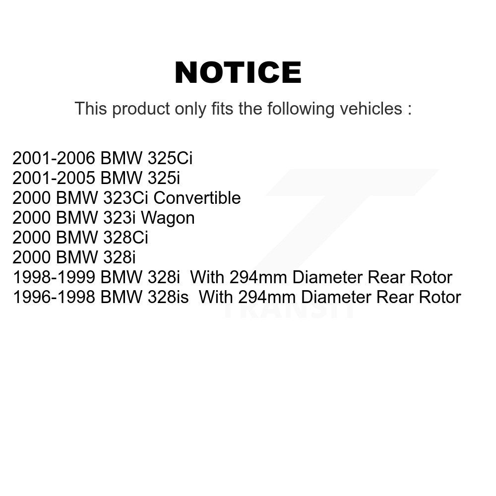 Kit de plaquettes de frein semi-métalliques pour Rotors de frein arrière, pour BMW 325i 325Ci 328i 323Ci 323i 328i