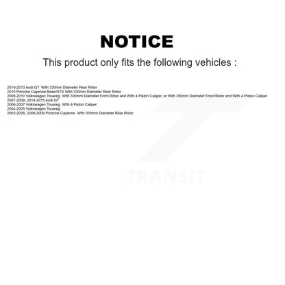Rotors de frein arrière et Kit de plaquettes semi-métalliques pour Audi Q7 Porsche Cayenne volkswagen