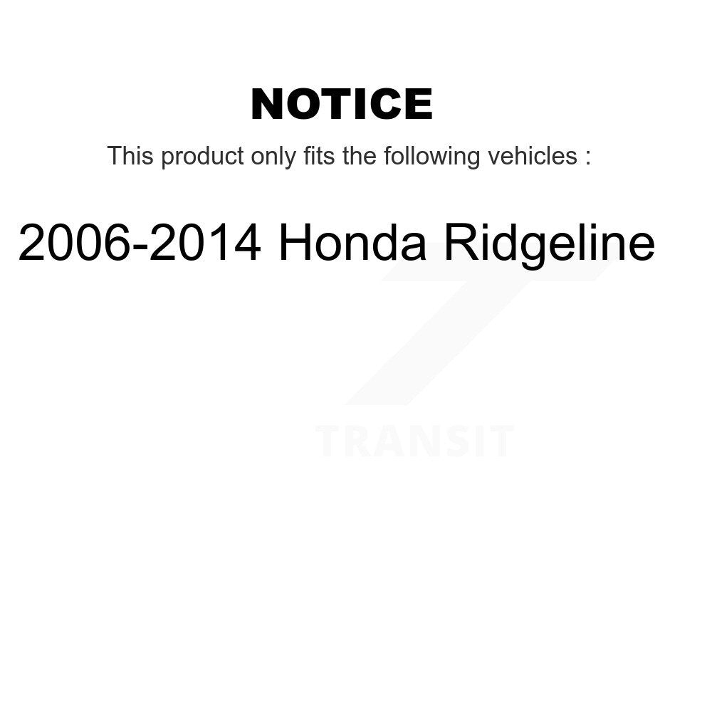 Kit de disques de frein à disque arrière et plaquettes semi-métalliques pour Honda Ridgeline 2006-2014