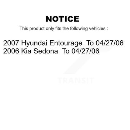 Kit de rotor de frein à disque arrière et de plaquettes semi-métalliques pour Hyundai Entourage Kia Sedon