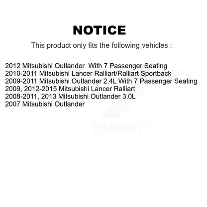 Rotors de frein à disque arrière et kit de plaquettes semi-métalliques pour Mitsubishi Lancer Outlande