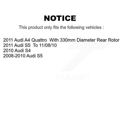 Kit de disques de frein à disque arrière et plaquettes semi-métalliques pour Audi A4 Quattro S5 S4