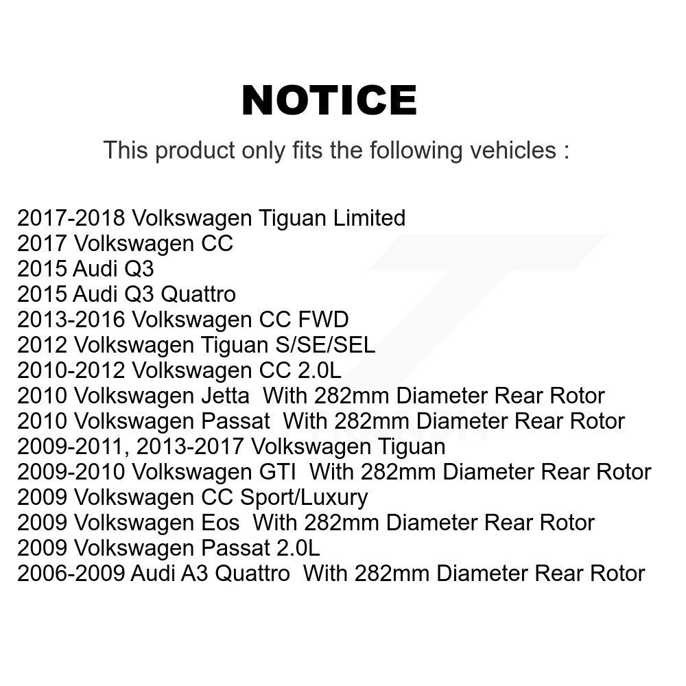 Kit de plaquettes semi-métalliques de Rotor de frein arrière, pour Volkswagen Tiguan CC Jetta Audi Q3 A