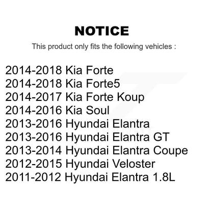 Kit de rotor de frein arrière et de plaquettes semi-métalliques pour Hyundai Elantra Kia Forte GT Sou
