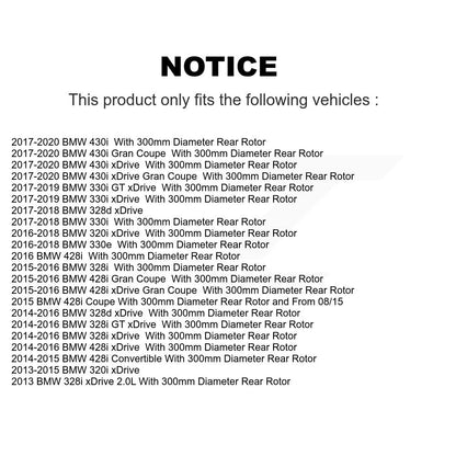 Kit de rotor de frein arrière et de plaquettes semi-métalliques pour BMW 328i xDrive 330i 320i 428i 328