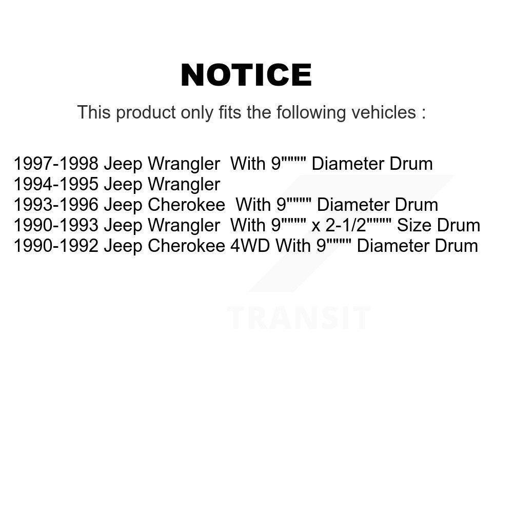 Rotor de frein à disque avant et arrière, Kit de plaquettes et de tambour semi-métalliques (7 pièces) pour Jeep Wrangle