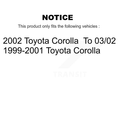 Rotors de frein à disque avant et arrière, Kit de tambour à plaquettes semi-métalliques (7 pièces) pour Toyota Coroll