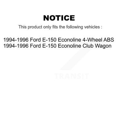 Kit de tambour à plaquettes semi-métalliques pour Rotor de frein avant et arrière (7 pièces) pour Ford E-150 Econolin
