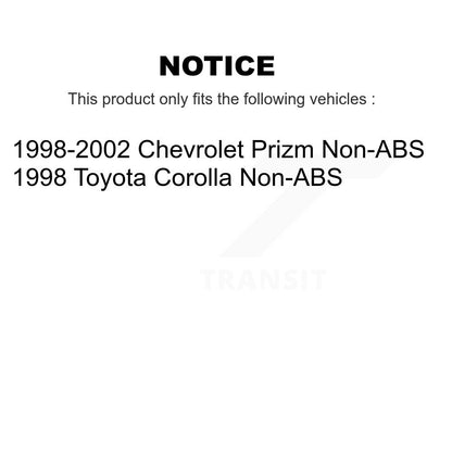 Kit de tambour à plaquettes semi-métalliques pour Rotor de frein avant et arrière (9 pièces) pour Toyota Corolla Priz