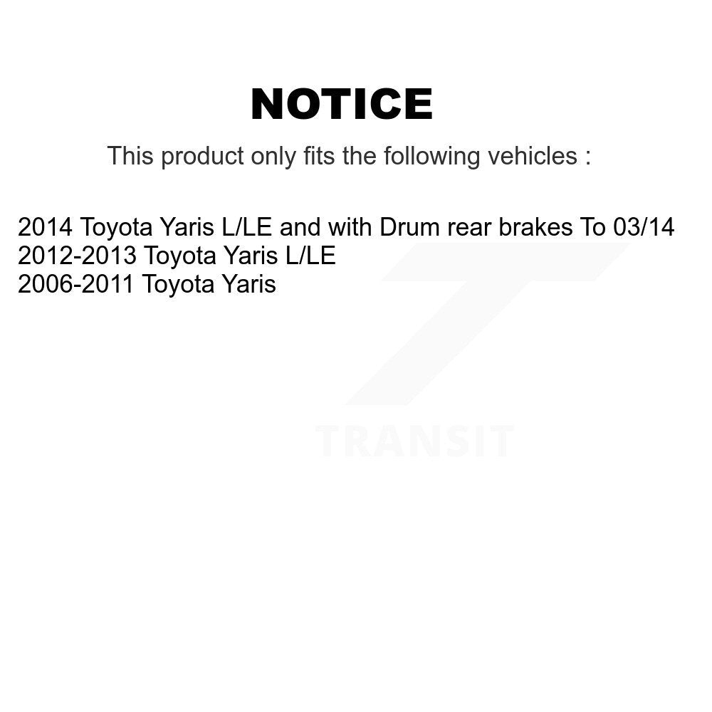 Rotors de frein à disque avant et arrière, Kit de plaquettes et de tambour semi-métalliques (9 pièces) pour Toyota Yari