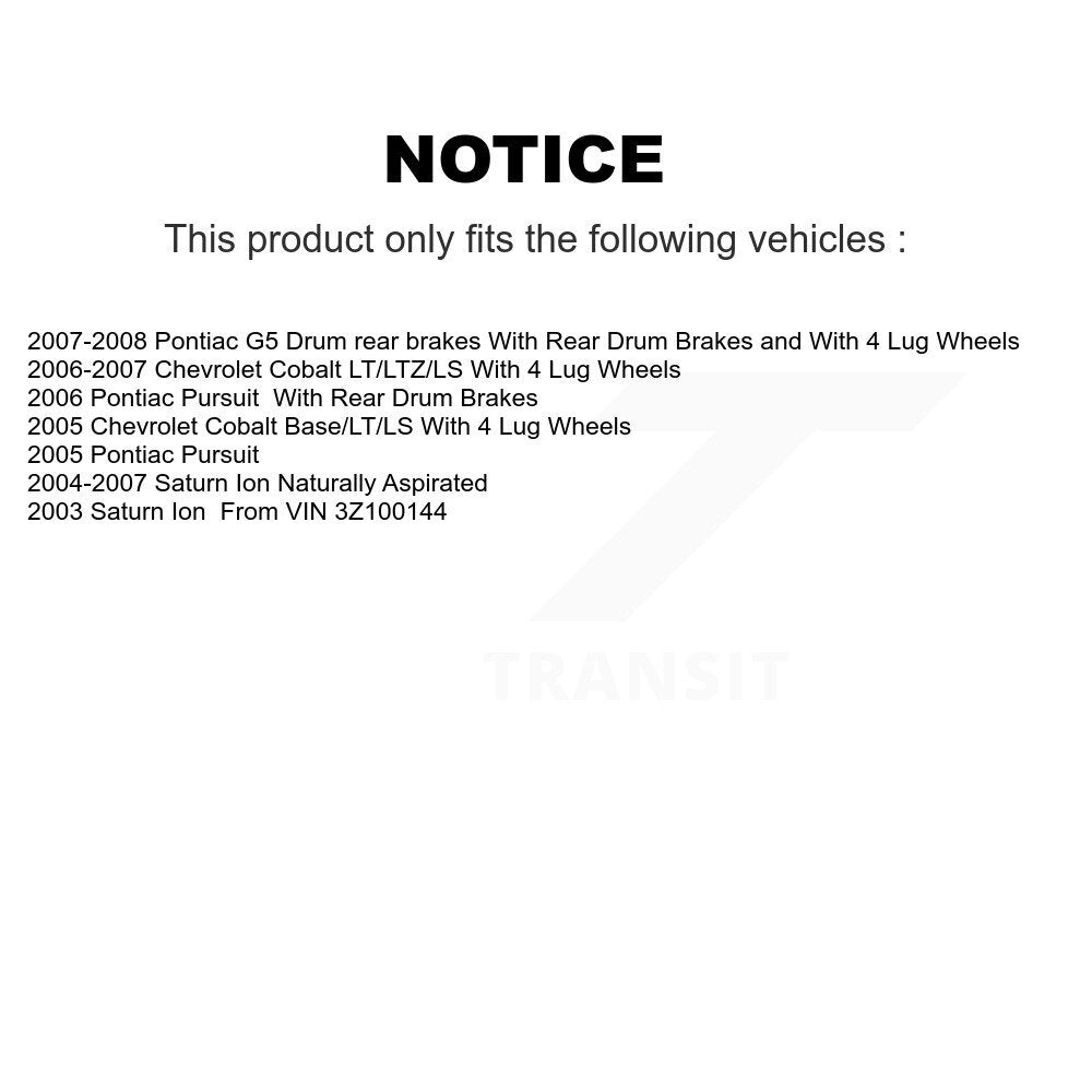 Kit de tambour à plaquettes semi-métalliques pour Rotor de frein avant et arrière (9 pièces) pour Pontiac Chevrolet G