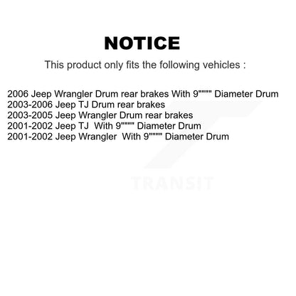 Kit de plaquettes et de tambour semi-métalliques pour Rotor de frein avant et arrière (9 pièces) pour Jeep Wrangler T