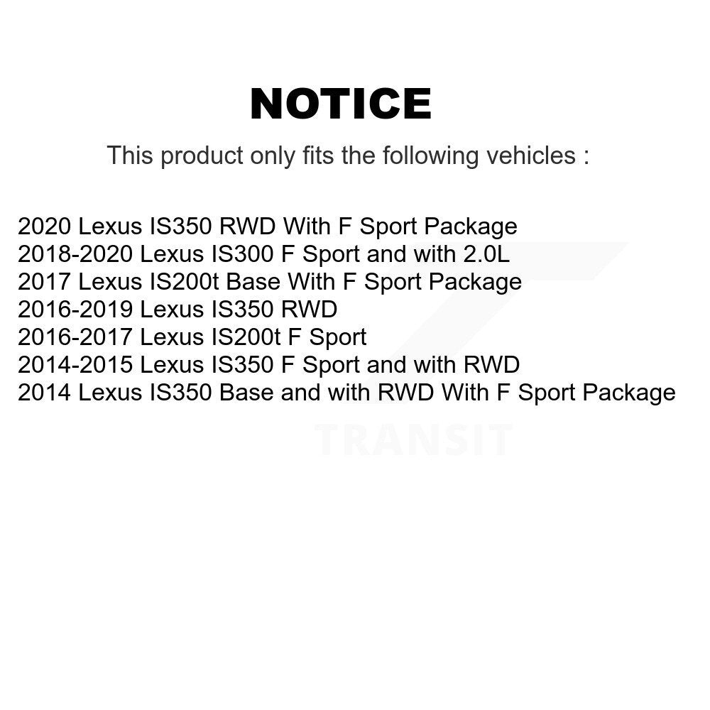 Kit de plaquettes de frein semi-métalliques pour rotors de frein avant et arrière (6 pièces) pour Lexus IS350 IS300 IS200