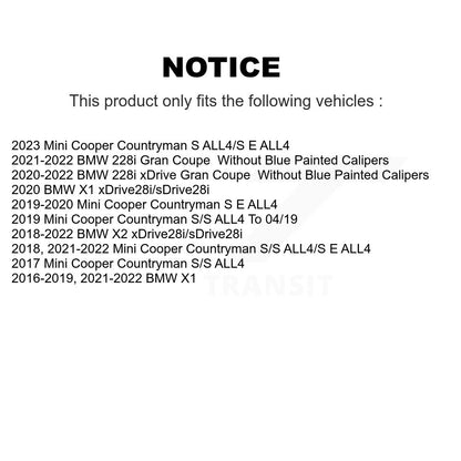 Kit de rotor de frein avant et de plaquettes semi-métalliques pour BMW X1 Mini Cooper Countryman X