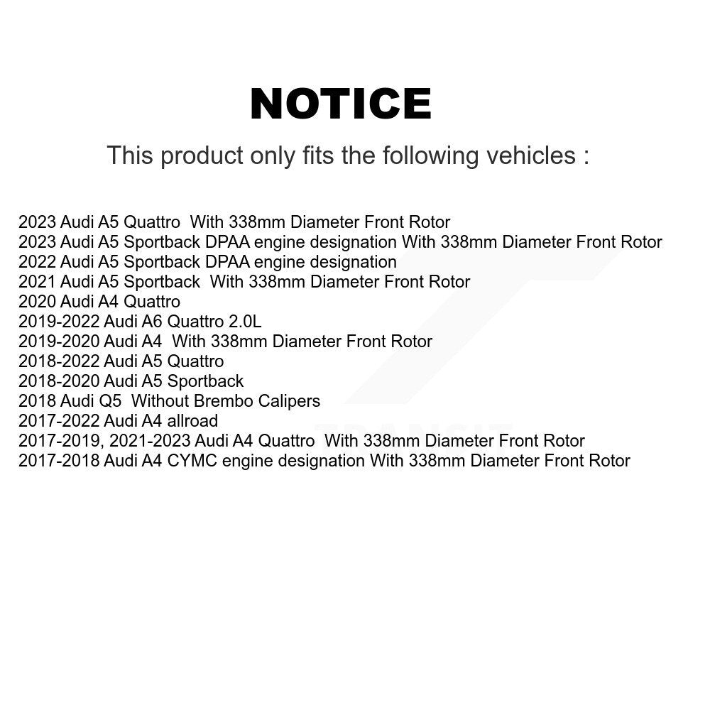 Kit de rotor de frein avant et de plaquettes semi-métalliques pour Audi A4 Quattro Q5 A5 Sportback A