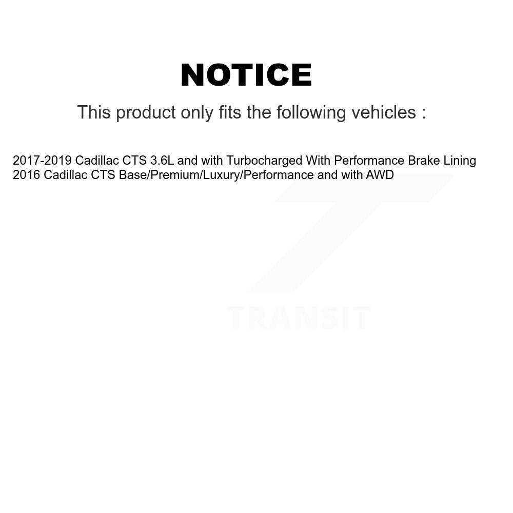 Kit de disques de frein à disque avant et arrière et plaquettes semi-métalliques pour Cadillac CTS