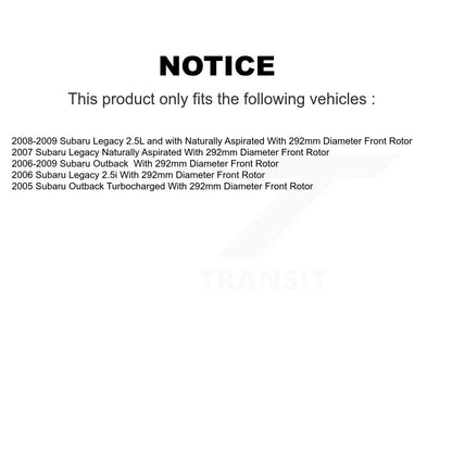 Kit de rotors de frein à disque avant et arrière et plaquettes semi-métalliques pour Subaru Outback Legac