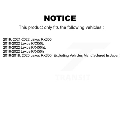 Rotors de frein à disque avant et arrière, Kit de plaquettes semi-métalliques pour Lexus RX350 RX450h RX350