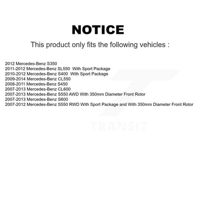 Kit de plaquettes de frein semi-métalliques pour rotors de frein avant, pour mercedes-benz S550 S450 SL550 CL55