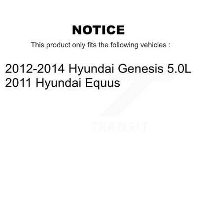 Kit de disques de frein à disque avant et plaquettes semi-métalliques pour Hyundai Genesis Equus