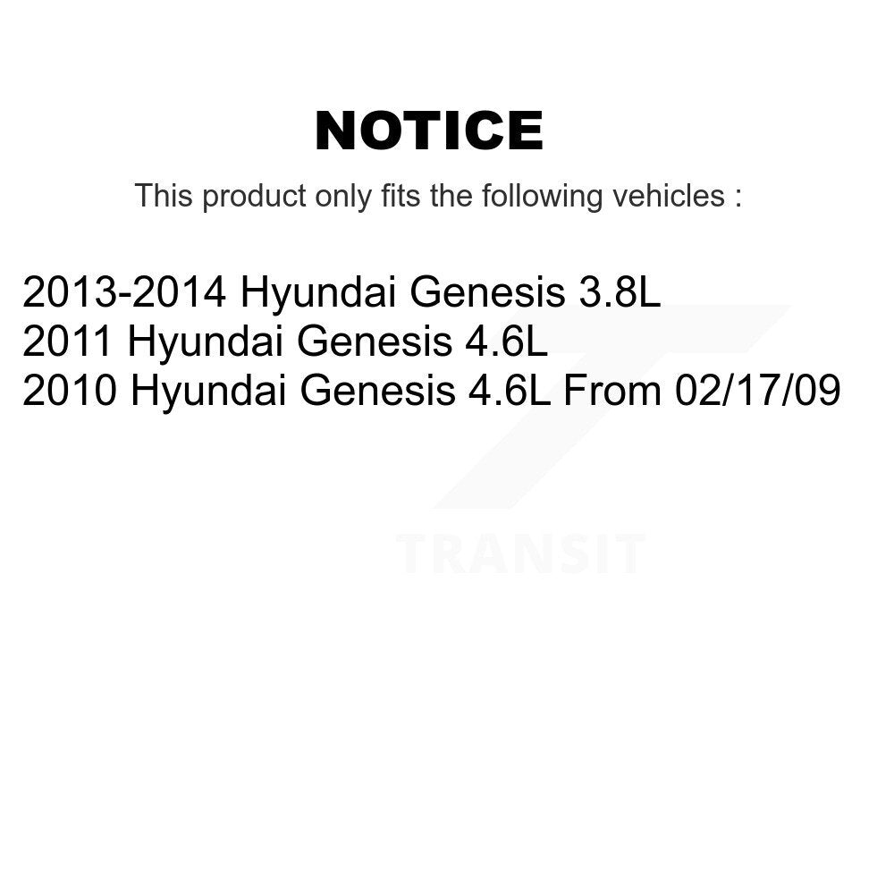 Kit de rotors de frein à disque avant et arrière et plaquettes semi-métalliques pour Hyundai Genesis
