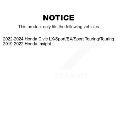 Kit de disques de frein à disque avant et plaquettes semi-métalliques pour Honda Civic Insight