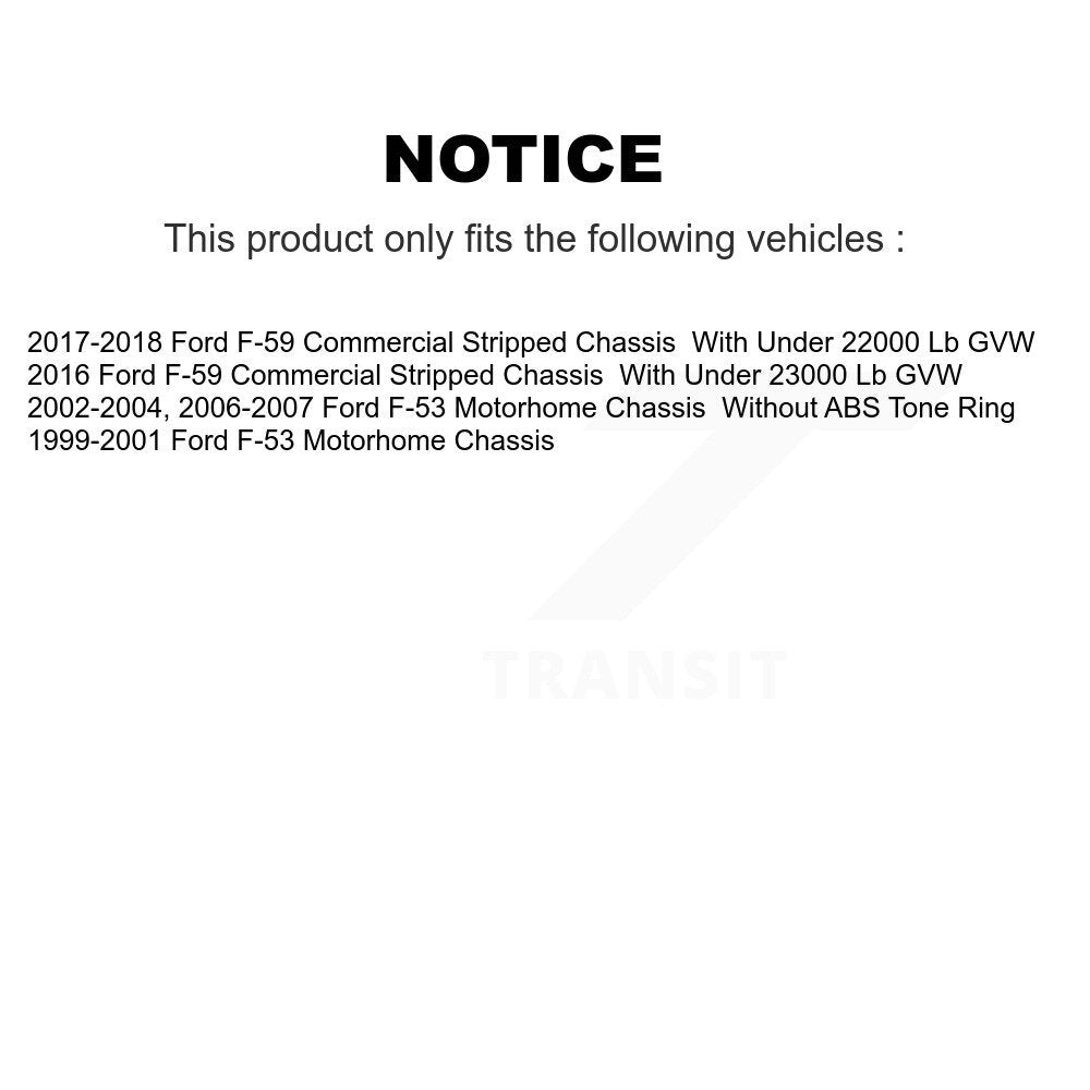 Kit de rotor de frein avant et arrière et plaquettes semi-métalliques pour châssis de camping-car Ford F-53