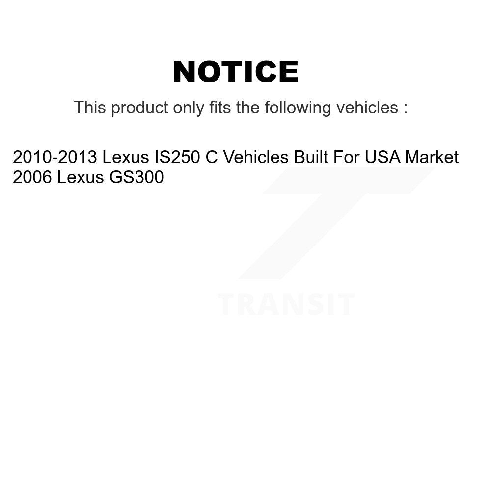 Rotors de frein à disque avant et arrière et Kit de plaquettes semi-métalliques (6 pièces) pour Lexus IS250 GS30