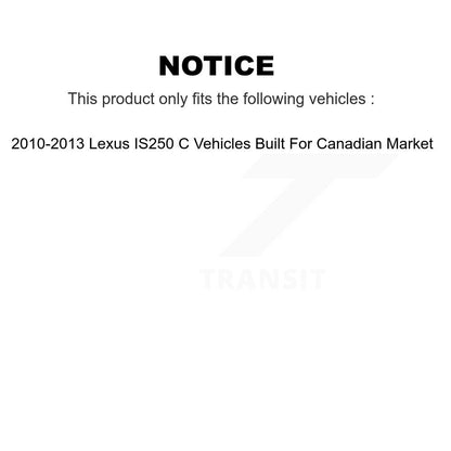 Rotors de frein à disque avant et arrière et Kit de plaquettes semi-métalliques pour Lexus IS250 2010 – 2013