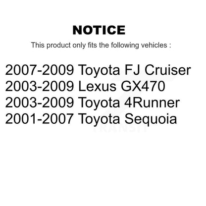 Kit de rotor de frein arrière et de plaquettes semi-métalliques pour Toyota 4Runner FJ Cruiser Sequoi