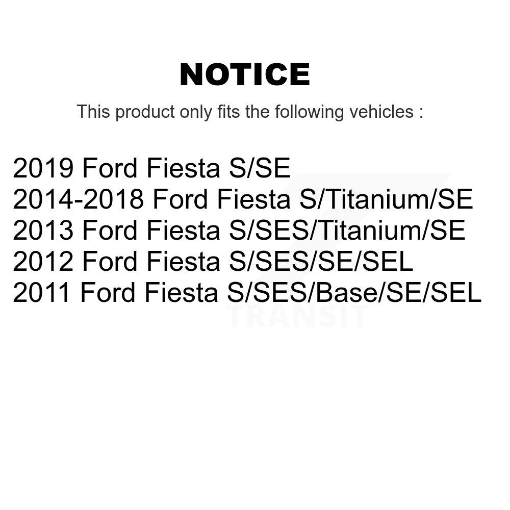 Rotors de frein à disque avant et arrière, plaquettes semi-métalliques et Kit de tambour pour Ford Fiesta