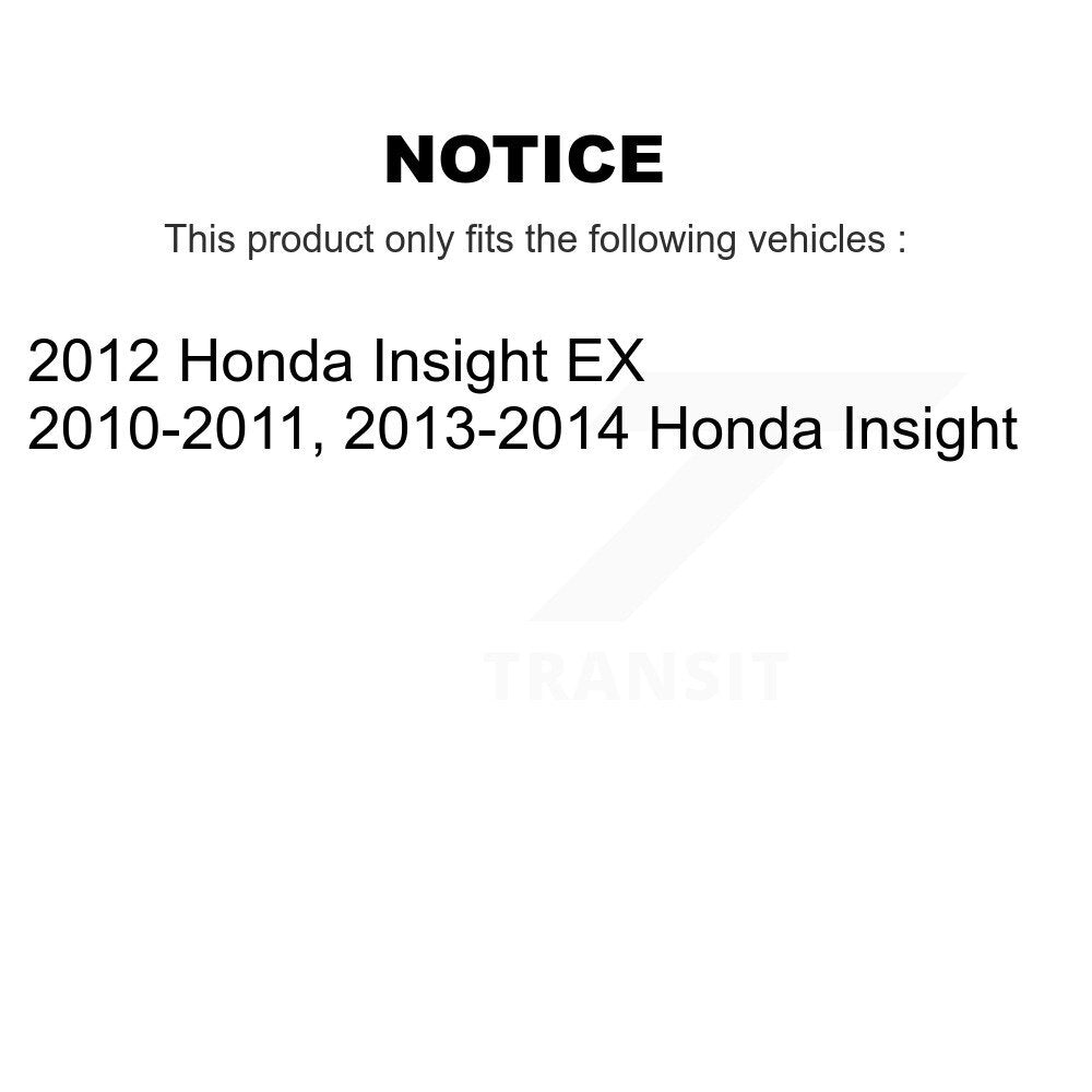 Rotors de frein à disque avant et arrière, plaquettes semi-métalliques et Kit de tambour pour Honda Insight