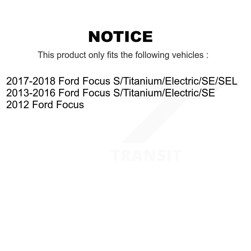 Rotors de frein à disque avant et arrière, plaquettes semi-métalliques et Kit de tambour pour Ford Focus