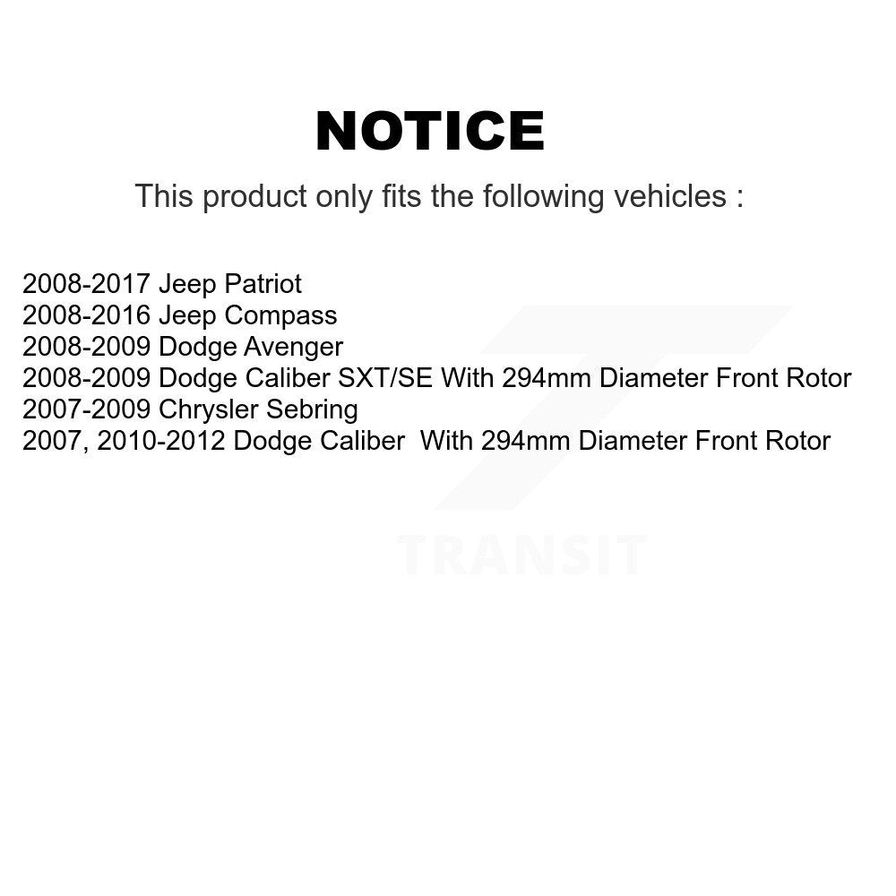 Kit de tambour à plaquettes semi-métalliques, Rotor de frein avant et arrière, pour Jeep Patriot Compass Dodg