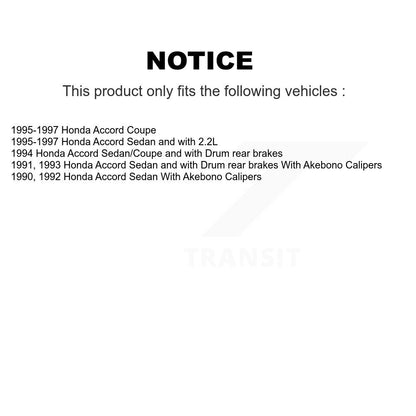 Rotors de frein à disque avant et arrière, plaquettes semi-métalliques et Kit de tambour pour Honda Accord