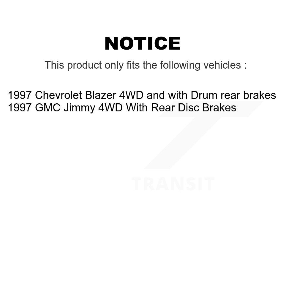Kit de tambour à plaquettes semi-métalliques, Rotor de frein avant et arrière, pour Chevrolet Blazer GMC Jimm