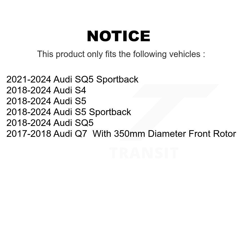 Kit de rotor de frein à disque avant et de plaquettes semi-métalliques pour Audi Q7 SQ5 S5 S4 Sportbac