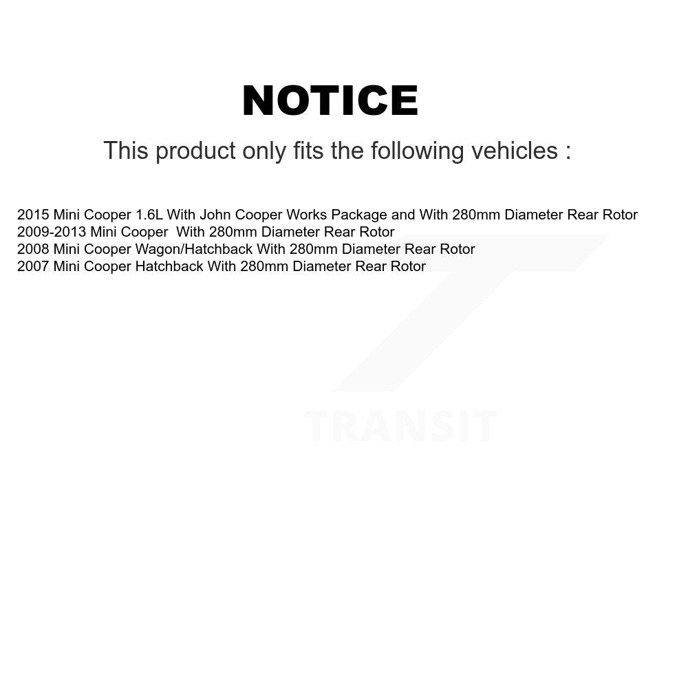 Kit de disques de frein à disque arrière et plaquettes semi-métalliques pour Mini Cooper K8F-103516