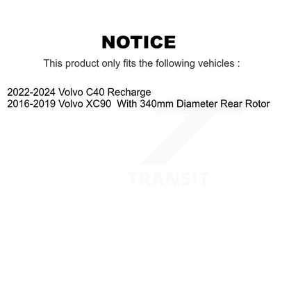Kit de disques de frein à disque arrière et plaquettes semi-métalliques pour recharge Volvo XC90 C40