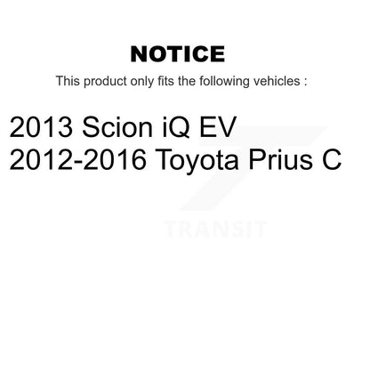 Rotors de frein avant et arrière, Kit de plaquettes et de tambour semi-métalliques pour Toyota Prius C Scion i