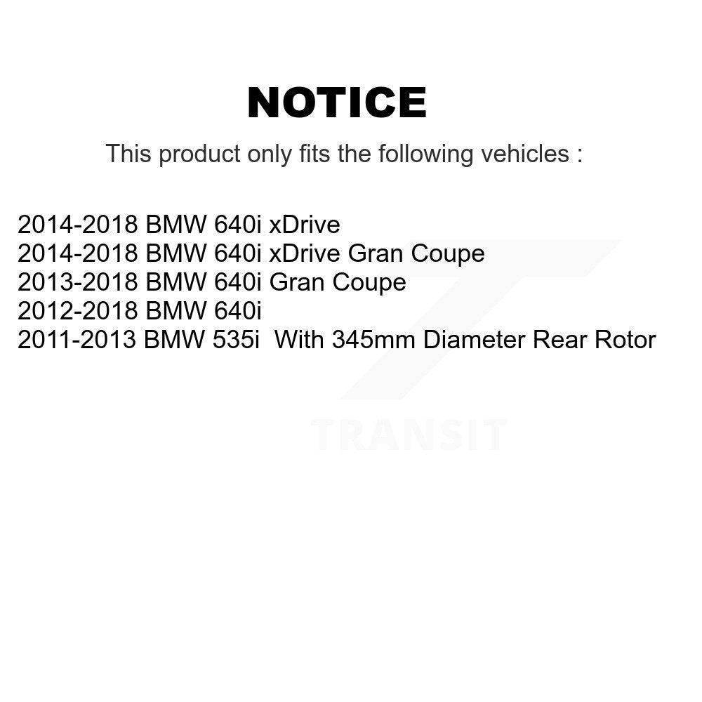 Kit de plaquettes de frein semi-métalliques pour Rotor de frein avant et arrière, pour BMW 640i xDrive Gran Coupé 535