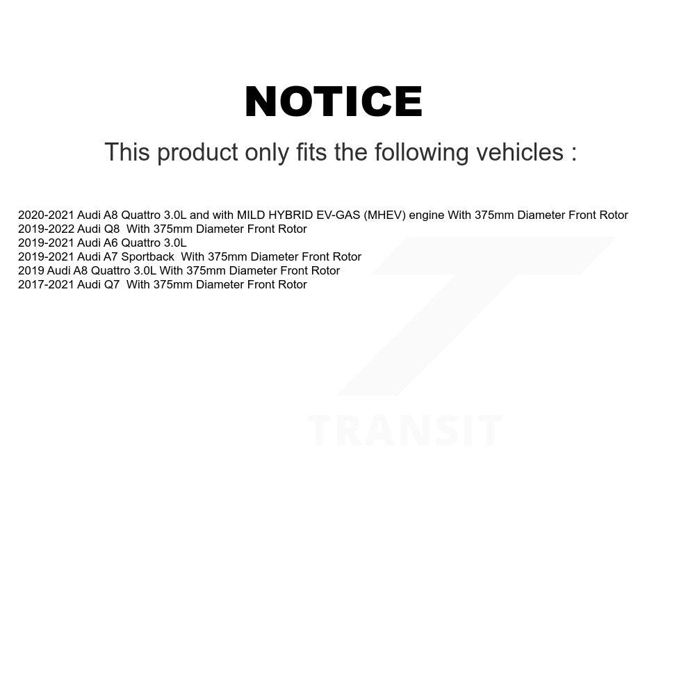 Kit de rotor de frein avant et de plaquettes semi-métalliques pour Audi Q7 Q8 A6 Quattro A7 Sportbac