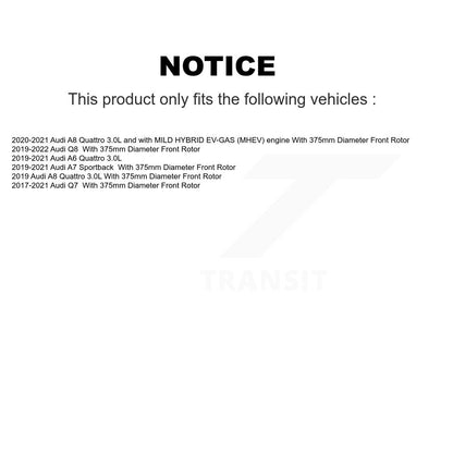 Kit de rotor de frein avant et de plaquettes semi-métalliques pour Audi Q7 Q8 A6 Quattro A7 Sportbac