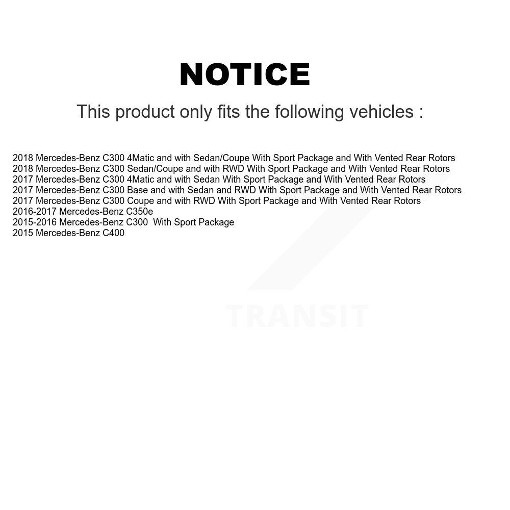 Kit de rotor de frein avant et arrière et plaquettes semi-métalliques pour Mercedes-Benz C300 C400 C350