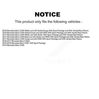 Kit de rotor de frein avant et arrière et plaquettes semi-métalliques pour Mercedes-Benz C300 C400 C350