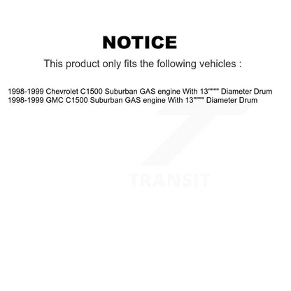 Kit de plaquettes et de tambour semi-métalliques pour Rotor de frein avant et arrière (7 pièces) pour C1500 Suburban GM