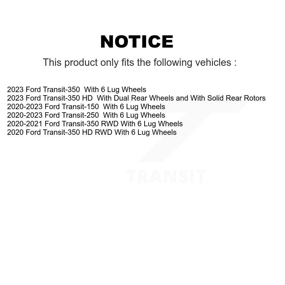 Kit de plaquettes de frein semi-métalliques pour disques de frein arrière, pour Ford Transit-250 Transit-150 H